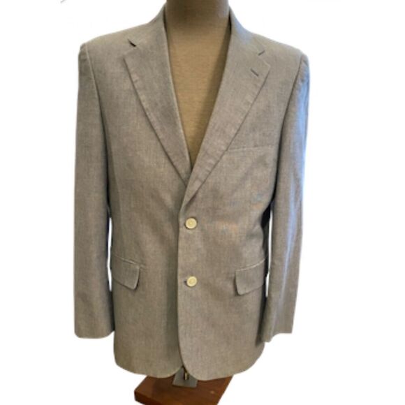 Saddlebred Chambray 2-Button Sport Coat Single Vent Sz. 40S 4-Button Cuff - Picture 1 of 15